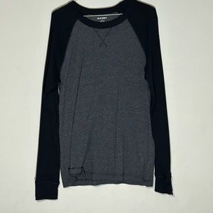 Old Navy Men’s Medium Built-In Flex Navy Blue Waffle Long sleeve Tee